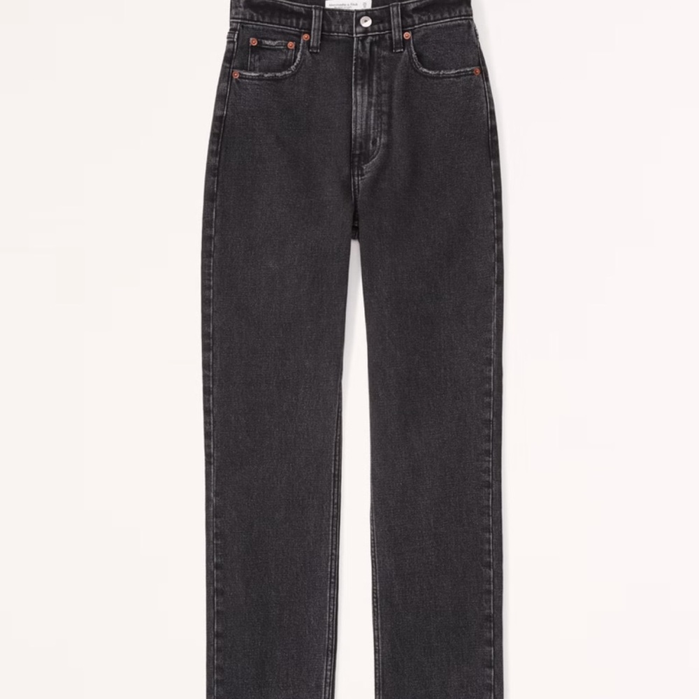 Abercrombie & Fitch Black ultra high rise Ankle straight Jeans